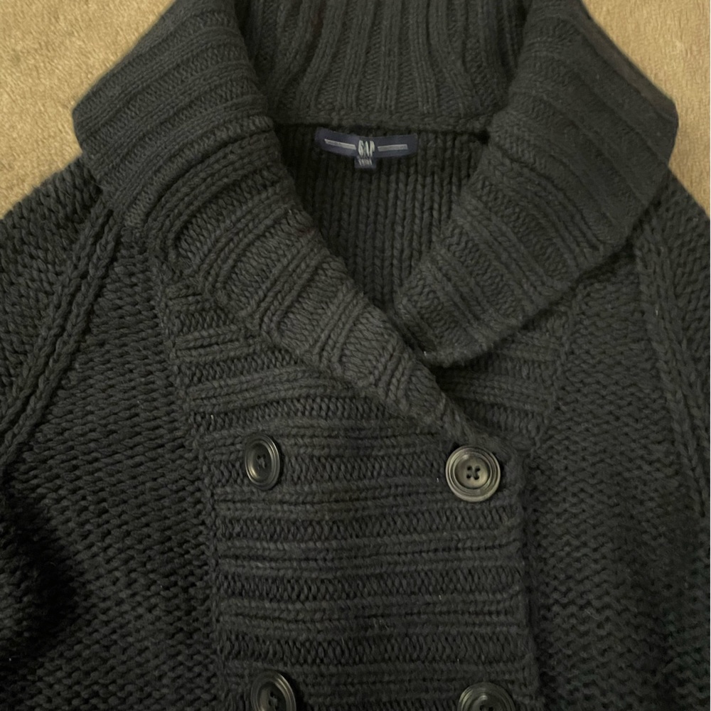 Gap Navy Button Down Long Sweater - image 2